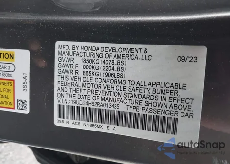 2024 Acura Integra A-Spec Technology z USA, uszkodzony, nr VIN 19UDE4H62RA013425